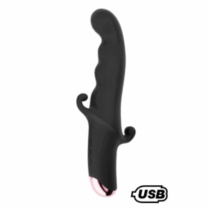 BLACK KNIGHT, Vibromasseur Point G USB en silicone médical doux, doté de 10 modes de vibration
