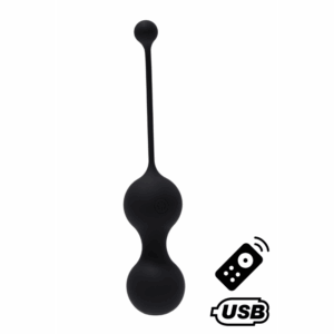 MINA Noir, Boules de Geisha en silicone médical USB avec télécommande
