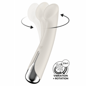 Vibromasseur point G tête rotative blanc USB Spinning g-spot 1 Satisfyer