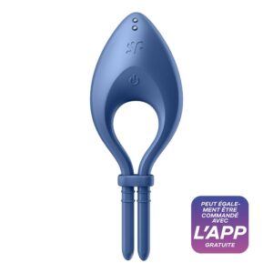 Cockring vibrant connecté USB bleu Bullseye Satisfyer