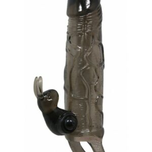 Gaine de pénis noire vibrante