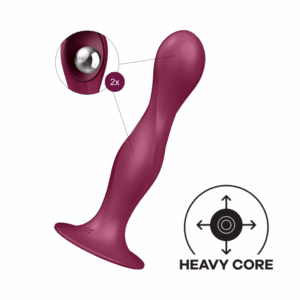 Gode ventouse silicone rouge Double Ball-R Satisfyer