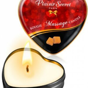 Mini bougie de massage caramel boîte coeur 35ml