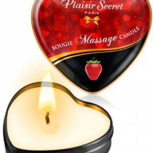 Mini bougie de massage fraise boîte coeur 35ml