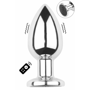 Plug vibrant acier inoxydable anal taille M avec télécommande