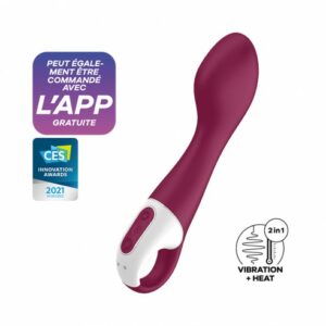 Vibromasseur point G chauffant connecté USB rouge Hot Spot Satisfyer